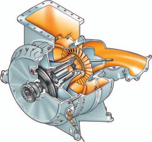 PTL power turbine For use with high-efficiency 2-stroke marine engines.