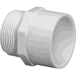 FITTINGS SCHEDULE 40 Male Adapter (Mipt x Slip) Reducer Busing (Spigot x Slip) PART SIZE BAG/ NUMBER (in) BOX 436005 1/2 10/250 436007 3/4 10/250 436010 1 10/100 436012 1-1/4 5/50 436015 1-1/2 5/50
