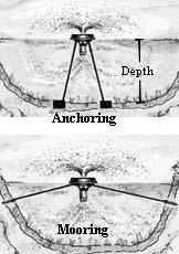 Distance Between Anchors Depth (Feet) 5 11 6 15 7 20 8 30 9 40 10 55 11 70 12 85 13 100 14 120 15 150 SIZING PARAMETERS In ponds that are less than 6 deep we recommend 2 HP per surface acre.