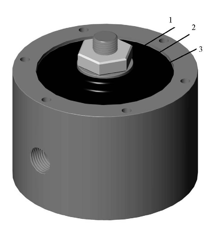 Bolt pressure cartridge (R) to the bottom part of the body (C) with 1/4-0 x 3/4 screws (S).