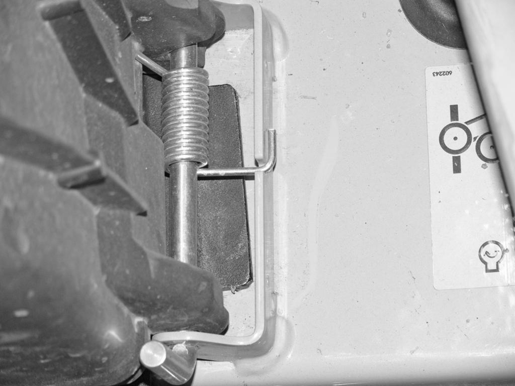 Outlet tube tab not installed correctly 36 Deck Shown C. Slot. Elastic latch Outlet tube tab installed correctly. Discharge chute. Discharge chute bracket slot C. Outlet tube tab Figure 3-13 E D C D.