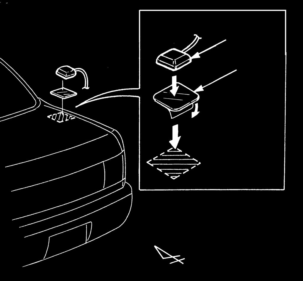 - Installation outside the vehicle (example) - Choose an installation location where the GPS antenna can be attached securely.