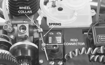 Install the steering servo horn onto the steering servo as shown. Then turn the transmitter and receiver off. Rod Connector Rod Connector 15.
