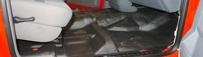 3. Remove the sill guards (rocker panel covers) passenger side to allow the vinyl floor