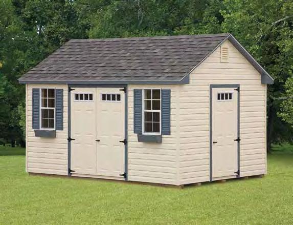 Classic Vents, Flower Boxes, Extra 36" Door 12'x14' 7' workshop Duratemp Roof: Dual Brown