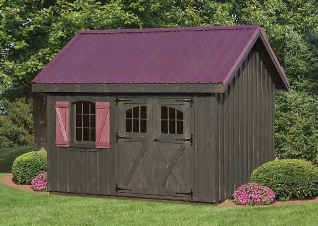 Arched Braces 10'x12' 7' workshop (Classic Series) Roof: Burgundy Siding:
