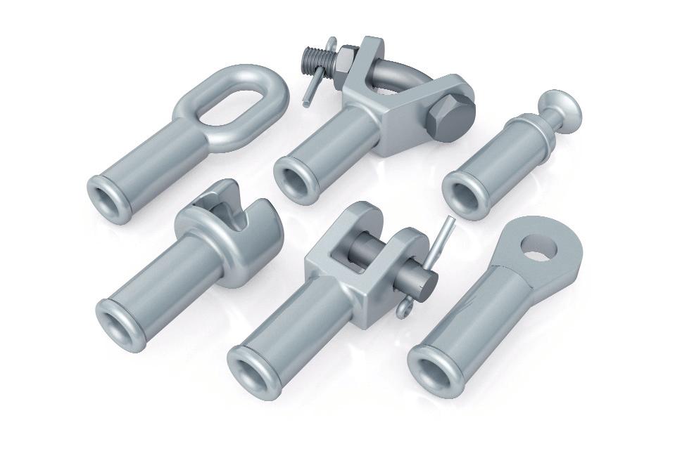 Metal End Fitting Selection Choose any combination or orientation, between the seven below metal end fittings and from the table overleaf note the specific characteristics of each end fitting you