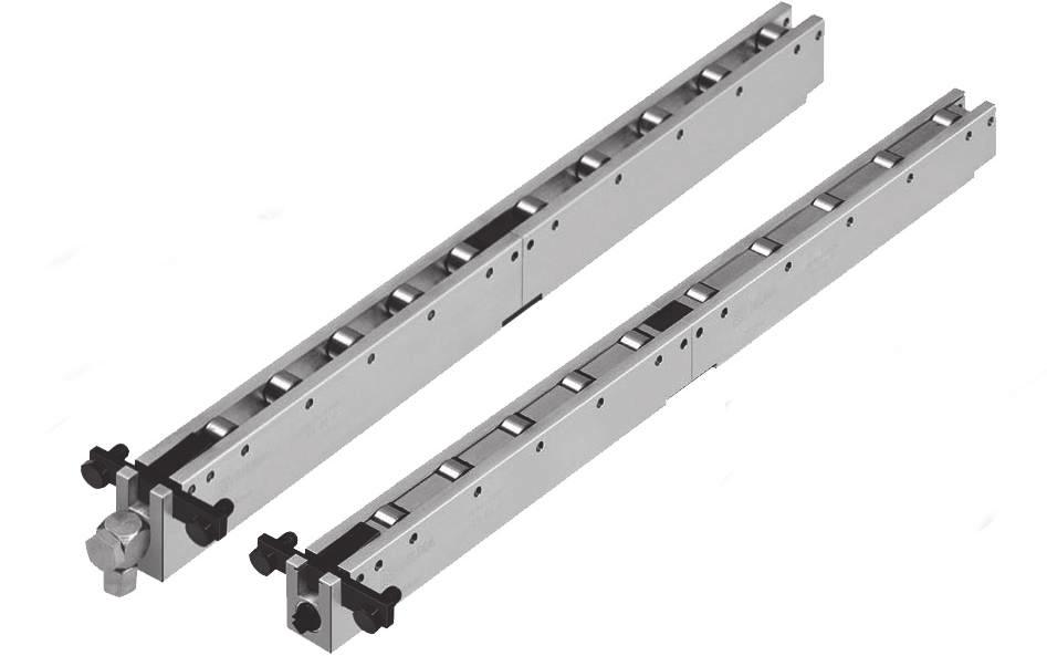 RH-Rollblocks Rectangular Style for ASA T-slots (3,000 psi) Advantages Modular design provides quick delivery Each roller provides linear movement Rolling resistance is 1-3% of the die weight Each