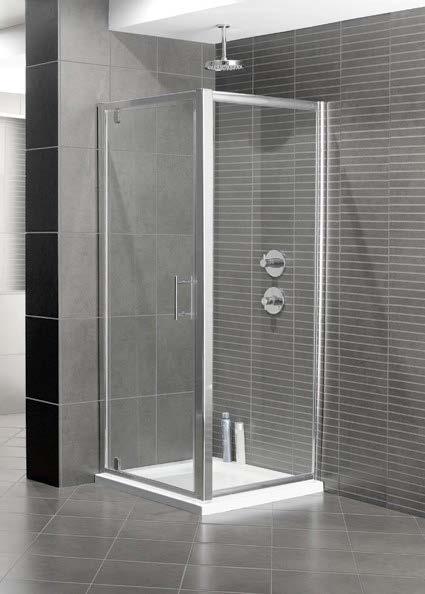 Shower Doors 21 Amelia Shower Doors Pivot Door Lifetime Guarantee Easy Clean Glass Polished Chrome Reversible 6mm glass Chrome plated metal handles Adjustable profiles Can be used in a recess or with