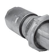 in the deep confined insulated arcing chamber A detent spring forms a parallel grounding path through the metallic plug sleeve and receptacle housing and is the first contact to make and