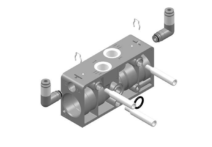 D side r q w e F Note) J G/4 port part Tightening torque: 0 ± N m G e w q Note) e w q Note) Block Assembly C: port valve manifold block assembly Manifold block assembly for gate valve A C B D q w E U