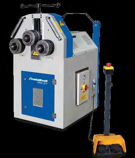 Ring bending machines PRM 35 F - Ring bending machine, horizontally and vertically applicable for profiles and tubes, with foot control Heavy welded construction made of steel Horizontal and vertical
