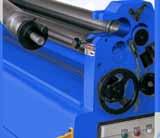 Round bending machines New RBM E PRO - Motor-driven round bending machines of heavy type for steel sheet thickness up to 5 mm Heavy steel welding construction Driven upper and lower cylinder Movable