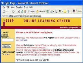 Step-by-Step Training Instructions Step One: Complete the on-line training by going to the following website: http://learning.syntrio.com/ascip/login.asp 1.