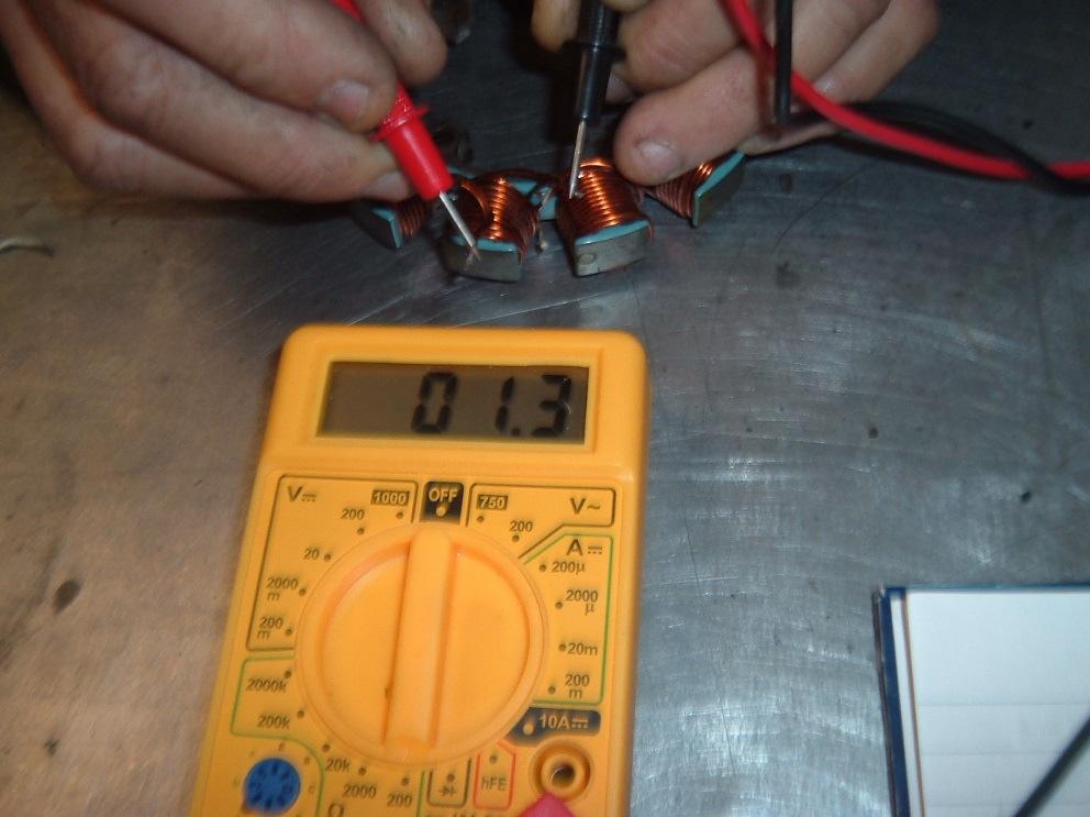 typical reading for each continuous wire will be 1.3 1.4 ohms.