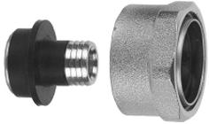 Consisting of compression nut, compression ring and support insert. For valves with internal thread.
