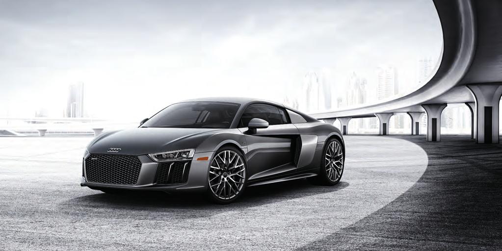 THE ALL-NEW 2017 AUDI R8. 2017 Audi R8 V10 shown in Daytona Gray pearl with available equipment.