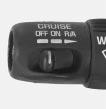 Cruise control does not work at speeds below about 25 mph (40 km/h). To turn the rear wiper on, slide the switch to either LO or HI. For delayed wiping, slide the switch to LO.