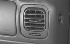You will find air outlets in the center and on the sides of your instrument panel. You can direct the airflow side-to-side by rotating the thumbwheel located in the center of the vent.