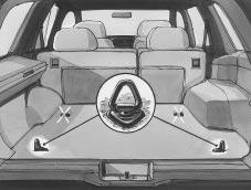 Anchor brackets for the rear outside seat positions are located on the floor in the cargo area.