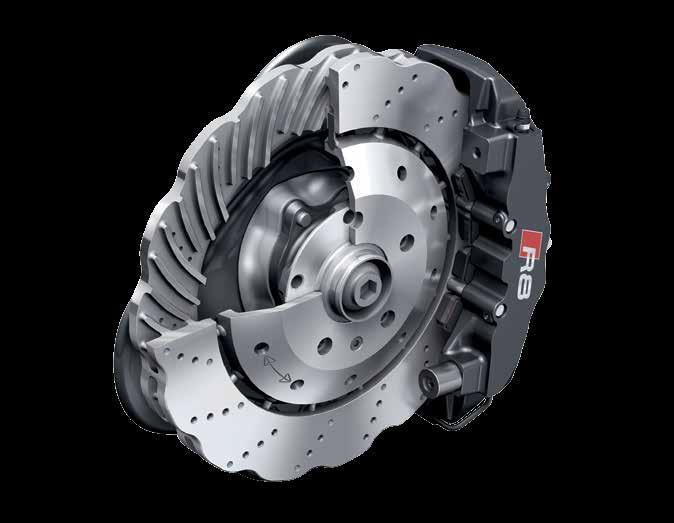 PULL Wave-cut design brakes The wave-cut brake is standard on R8 V10 models and rotors help decrease up to 6.