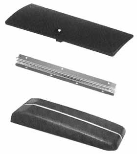 1966-67 console lid hinge features stainless steel with properly tensioned springs. CS66GH-LID 66-72 console Shifter slides 1966-67 Chevelle, Malibu & El Camino CS66GHA-SLIDE (shown) (left)...$10.