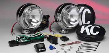 KC 50 Series Pair Packs Include: Two KC 5 Round lights Two protective light covers Pre-terminated relay wiring harness Illustrated installation instructions 5-13/16" 4-3/4" 1/2" stud 4-3/8" 50 SERIES