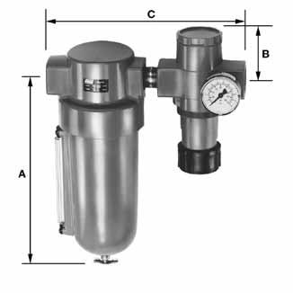 52 / 140 6.9 / 3.1 High-Capacity Line Combination Units Filter-Lubricator 85389-12 250 psig / 85389-16 17 bar * Pyrex liquid level indicator.
