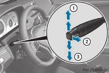 To store the current speed or calling up the last stored speed A To set the specified minimum distance Activating DISTRONIC PLUS Important safety notes The vehicle can be braked when DISTRONIC PLUS