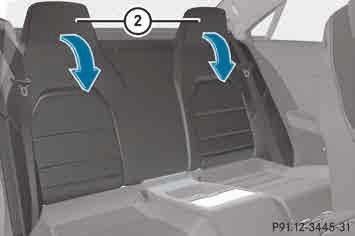 Through-loading facility in the rear bench seat (Coupe) Important safety notes When expanding the cargo volume, always fold the seat backrests fully forward.