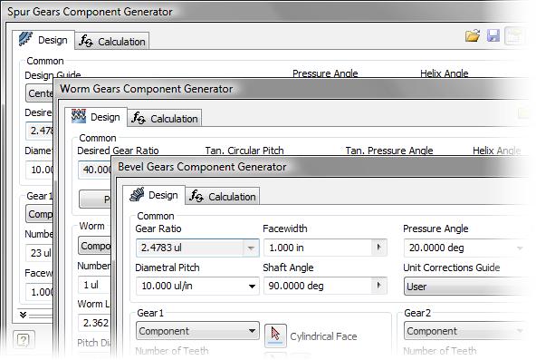 Required Supplies and Software The following software is used in this phase: Software Autodesk Inventor Professional 2011 Gear Generator Options The Gears Component Generator dialog box is displayed