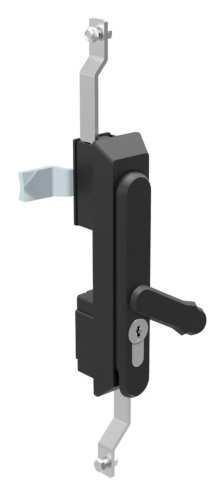 Swing Handles - with Rod Control 40mm euro cylinder lock - dust cover - polyamide PL0510 Body & Handle: polyamide (PA), black.