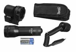 40 This tactical flashlight utilises the latest technology in CREE LED, giving a light output of 120 lumens.