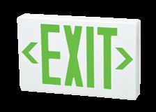 profile thermoplastic LED exit sign offers long lamp life, energy efficiency and uniform
