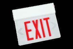 Thin-profile, thermoplastic LED exit sign offers long life, energy efficiency and uniform