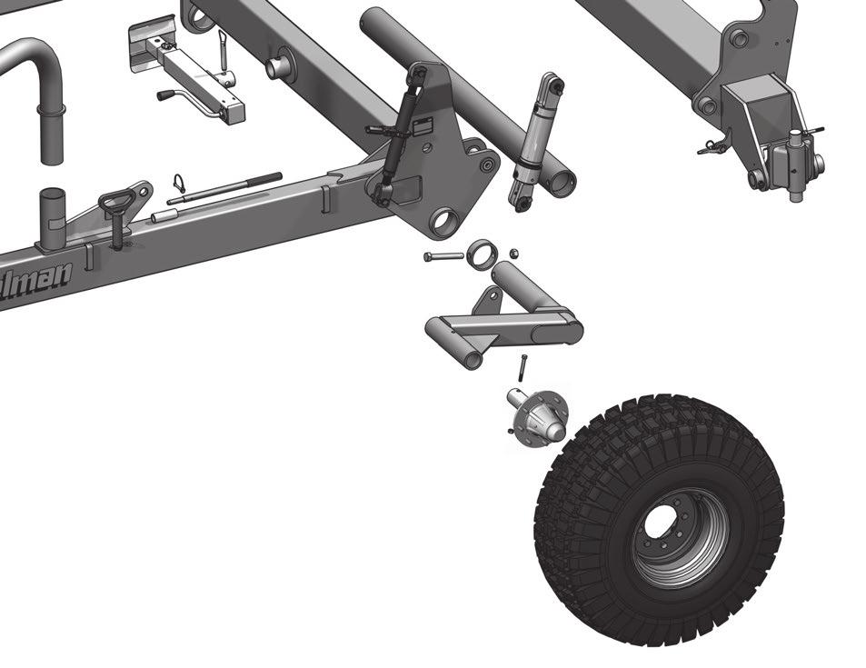 Trailer Wheel Components & Cylinder TRAILER WHEEL COMPONENTS (Left Side Shown) Manual Adjustment Models 1016 - Ratchet jack () c/w 10 - Pin, -1/8 lg () 11889 - Hair pin () NOTE: Stawmasters can have