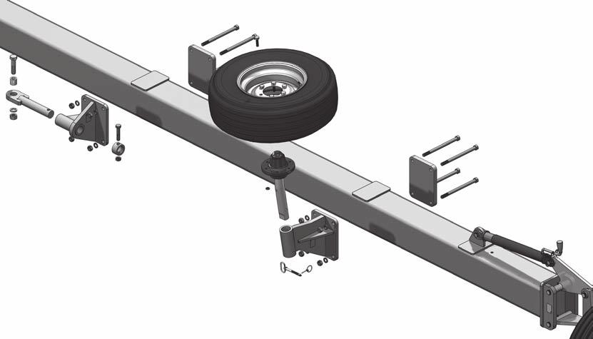x 1-1/ (1) 118 - Lock nut, / (1) 70 6 50 0 61 - Transport Wheel Holder, LH (shown) (1) 60 - Transport Wheel Holder, RH (opposite) (1) Previous 8 Models 8