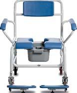 (requires optional shower seat panel) Side/width adjustable polyurethane moulded footrests, 100kg capacity 125mm swivel castors, 2 off braking Bariatric Equipment Seat Width 610 / 710mm Seat Height