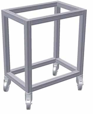 Chipline Assembly Trolleys Base Frame Base unit made from natural anodised aluminium section 40 x 40 4 x dia.