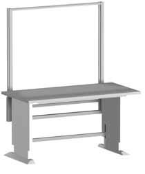 Single s Single s with Rear Frame and Worktop Height adjustable with electric motor Aluminium legs and guides End covers made from sheet steel Incl.