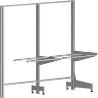 Multiple Add-on Modules single sided double frame 2x frame 1x foot (long) 3x foot (short) 1x central bracket 1x central bracket for continuous worktop 2x C-section stringer (pair) Infinitely
