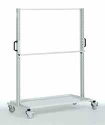 Component Parts Trolley double-sided use can be fitted on a 50 pitch Accepts all the accessories in the APS range Frame is mounted centrally 4