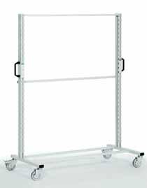 Back Access Trolley single-sided use For the supply of components to workstations from the rear Necessary clearance of the bottom stringer from workstations and assembly lines: 180 minimum 4 swivel
