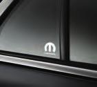 Front brushed stainless steel guards are embossed with the Chrysler or Mopar logo. I. MOPAR LOGO. J. CHRYSLER LOGO. K.