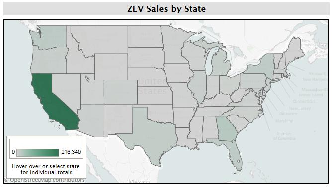 Half a million EVs sold in the U.S.
