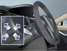 Steering Wheel Steering Wheel Adjusting Position Adjust the steering wheel to the desired driving position by moving the control on the left side of the steering column.