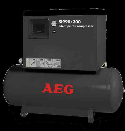 Silent piston air compressors 21 SI500/300 - SI600/300 - SI678/300 SI998/300 SI998/500 - SI1250/500 General features Pressure line gauge and hour counter Control Panel Improved cooling system Easy