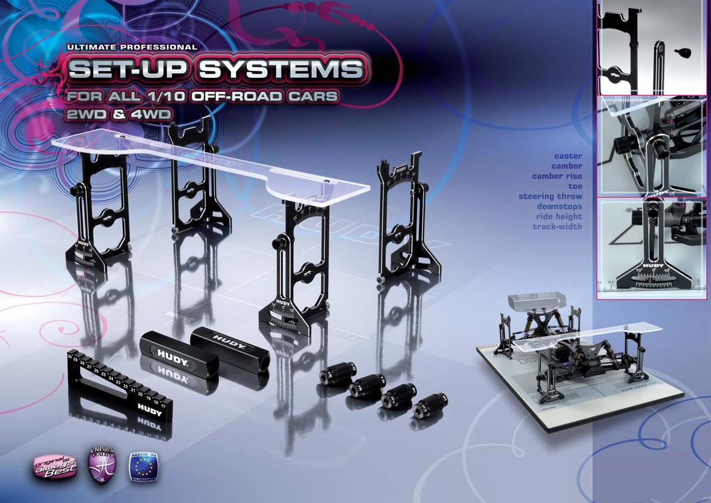 set-up system fully ball-bearing equipped (12 high-precision ball-bearings) ultra-smooth, ultra-precise movement & operation CNC-machined, hardcoated Swiss 7075 T6 aluminum stands laser engraved