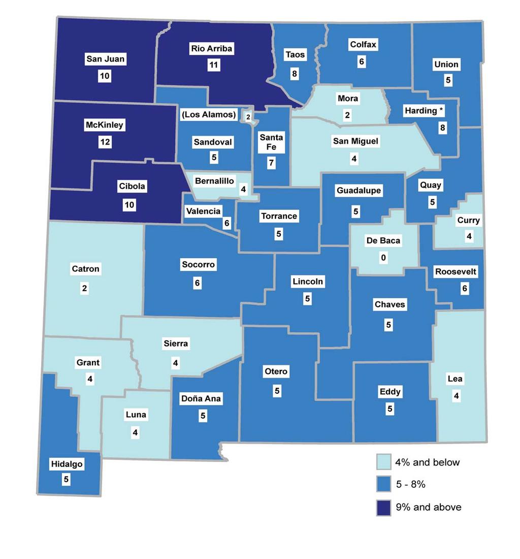 ALCOHOL Percentage of Alcohol-involved in New Mexico by County, 26 In 26.