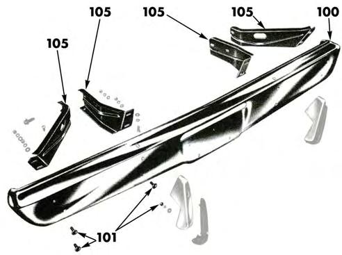 1967-76 A Body 2-Door Some items listed below are not shown in the exploded view. # Part Description Page # 100 Front Bumper... 31 101 Bumper Bolt Sets... 31 105 Bumper Bracket.